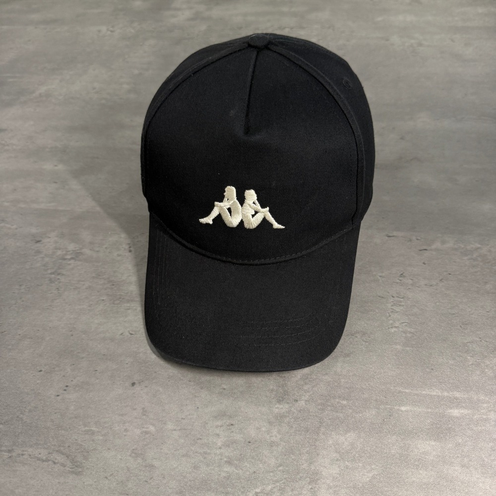 Kappa Baseball Cap Mens 59 Black Embroidered Omini Logo Adjustable Strapback Hat